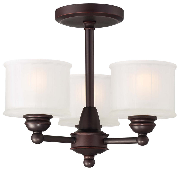 Minka-Lavery - 1738-167 - Three Light Semi Flush Mount - 1730 Series - Lathan Bronze