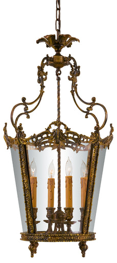 Metropolitan Four Light Foyer Pendant Oxide Brass