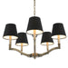 Golden - 3500-5 AB-GRM - Five Light Chandelier - Waverly - Aged Brass