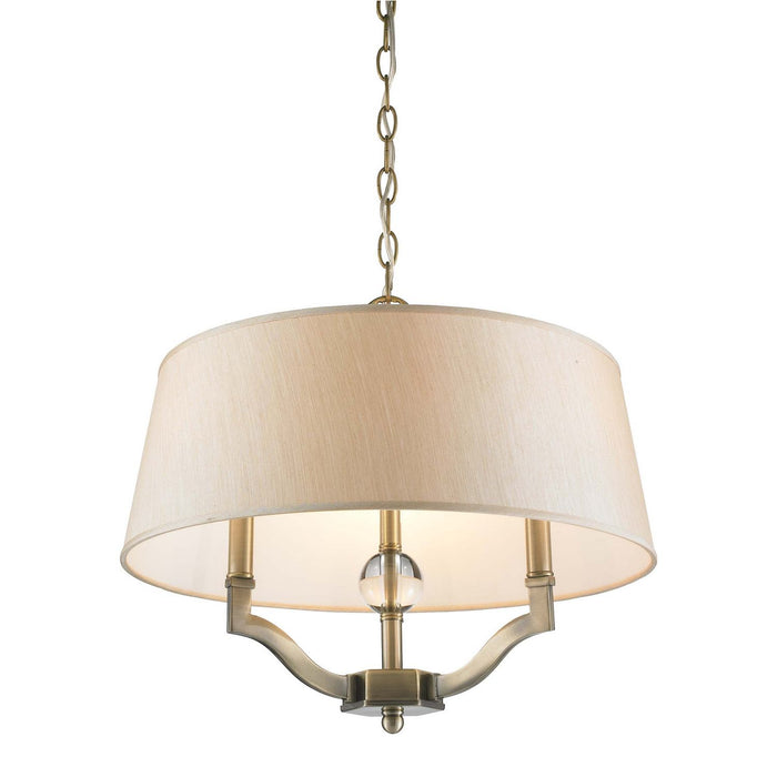 Golden - 3500-SF AB-PMT - Three Light Semi-Flush Mount - Waverly - Aged Brass