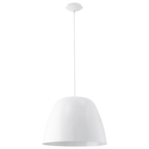Coretto One Light Pendant Steel / Glossy White
