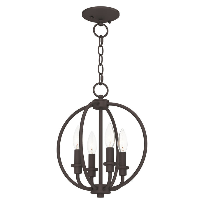 Livex Lighting - 4664-07 - Four Light Mini Chandelier/Ceiling Mount - Milania - Bronze