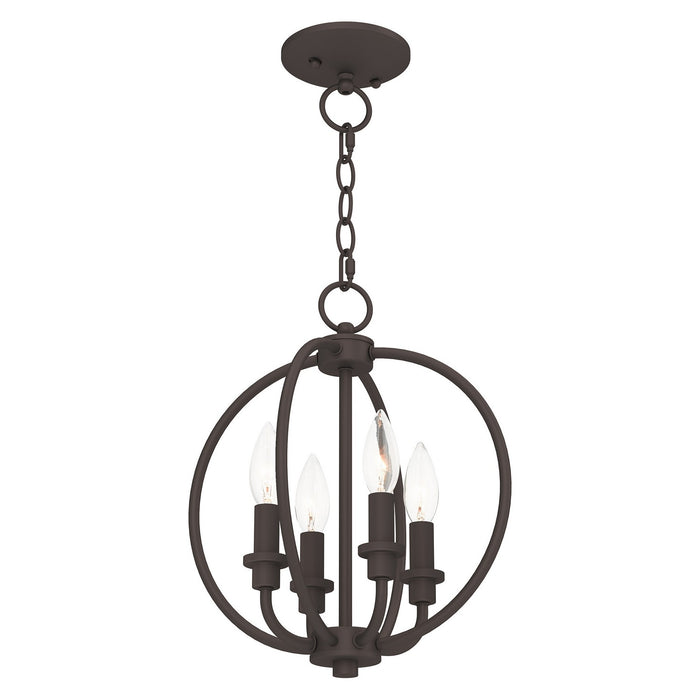 Livex Lighting - 4664-07 - Four Light Mini Chandelier/Ceiling Mount - Milania - Bronze