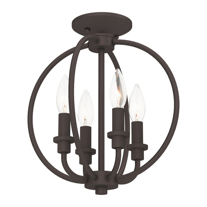 Livex Lighting - 4664-07 - Four Light Mini Chandelier/Ceiling Mount - Milania - Bronze