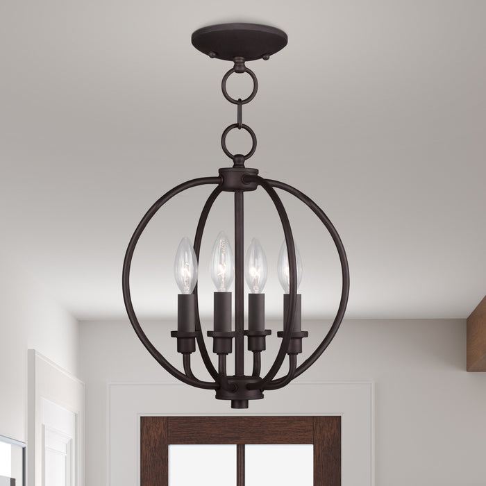 Livex Lighting - 4664-07 - Four Light Mini Chandelier/Ceiling Mount - Milania - Bronze