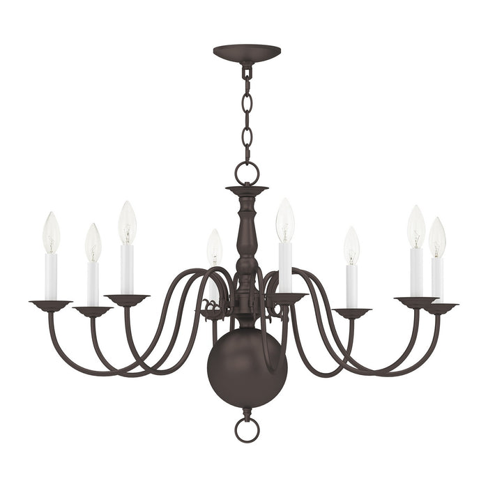 Livex Lighting - 5007-07 - Eight Light Chandelier - Williamsburgh - Bronze