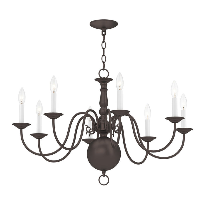 Livex Lighting - 5007-07 - Eight Light Chandelier - Williamsburgh - Bronze
