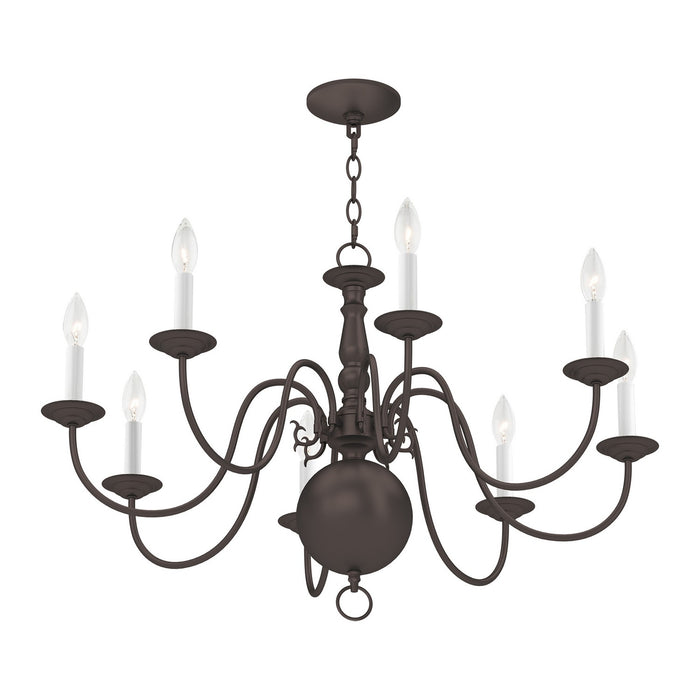 Livex Lighting - 5007-07 - Eight Light Chandelier - Williamsburgh - Bronze
