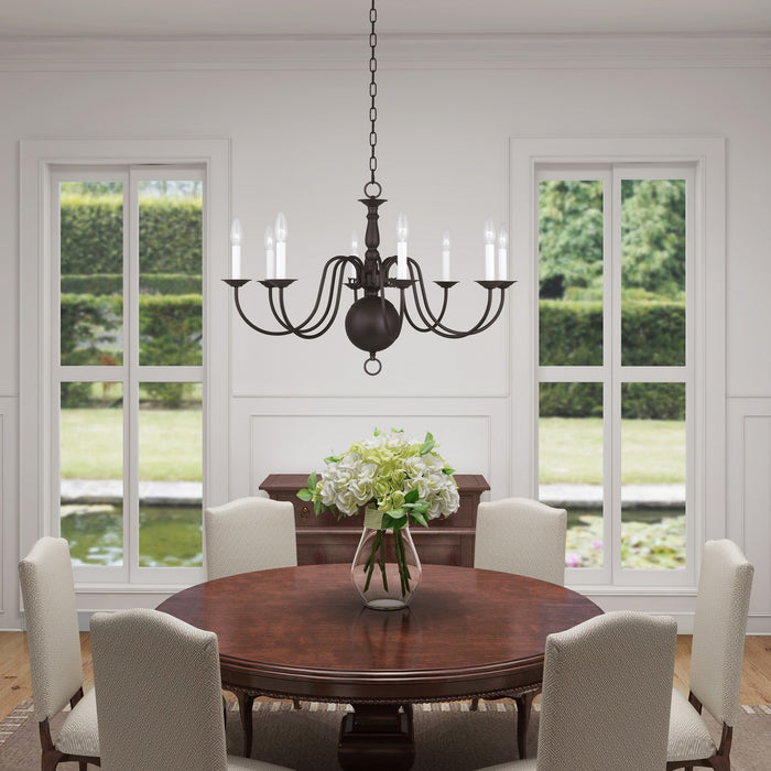 Livex Lighting - 5007-07 - Eight Light Chandelier - Williamsburgh - Bronze