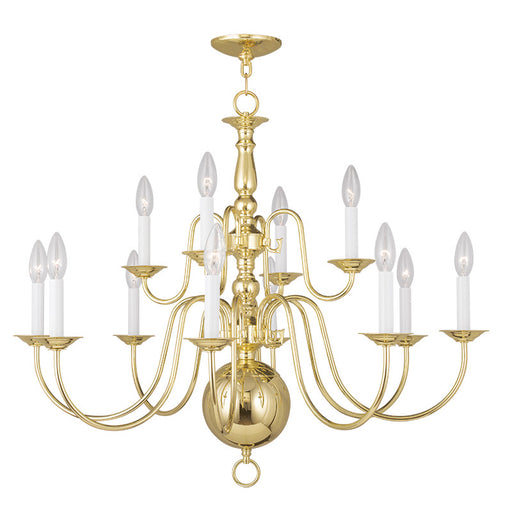 Williamsburgh 12 Light Chandelier Polished Brass