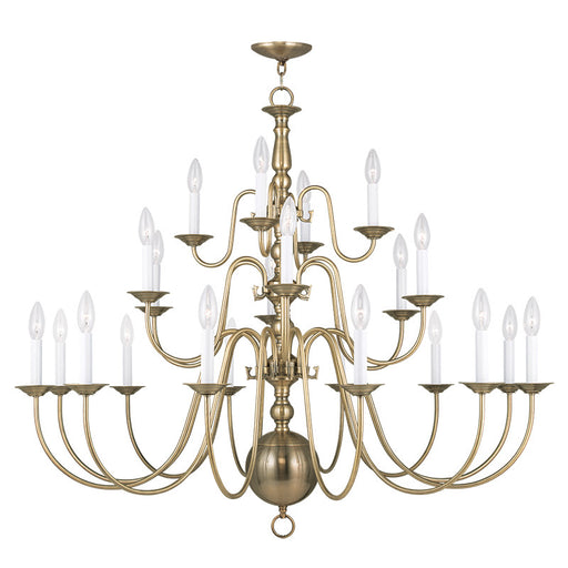 Williamsburgh 22 Light Chandelier Antique Brass