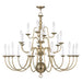Livex Lighting - 5015-01 - 22 Light Chandelier - Williamsburgh - Antique Brass