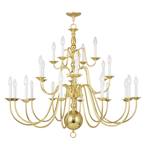 Williamsburgh 22 Light Chandelier Polished Brass