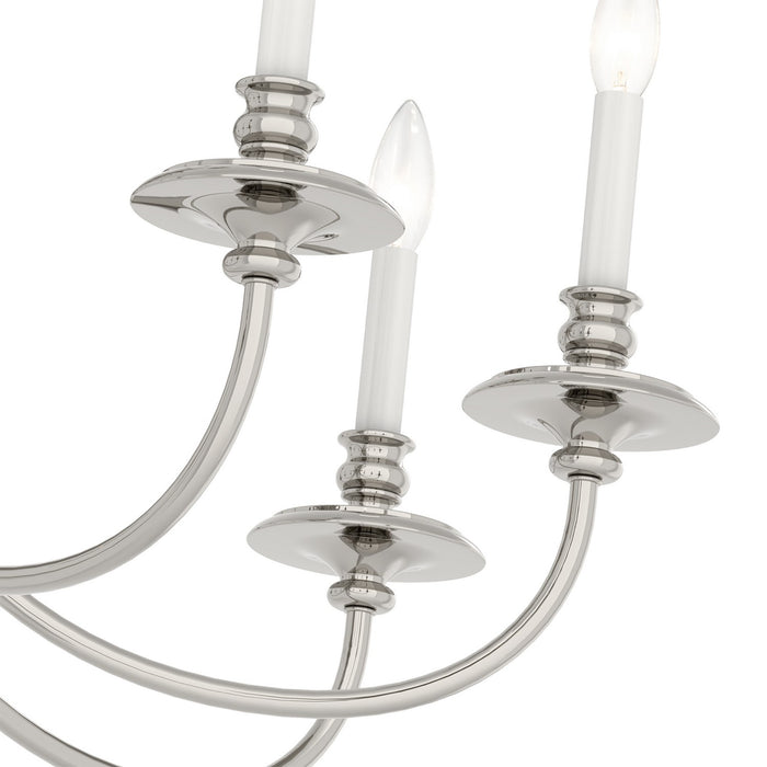 Livex Lighting - 5168-35 - Eight Light Chandelier - Caldwell - Polished Nickel