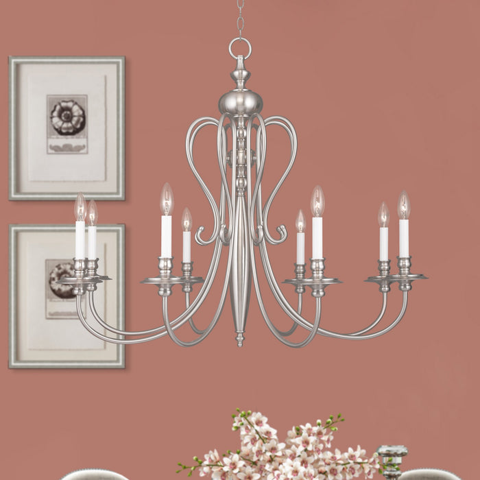 Livex Lighting - 5168-91 - Eight Light Chandelier - Caldwell - Brushed Nickel