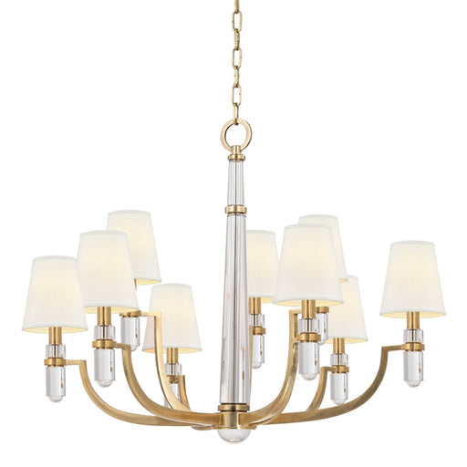Dayton Nine Light Chandelier Aged Brass