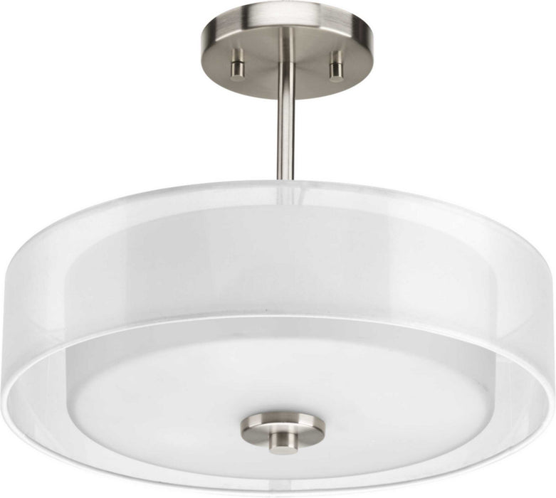 Progress Lighting - P3694-09 - Three Light Semi-Flush Convertible - Invite - Brushed Nickel