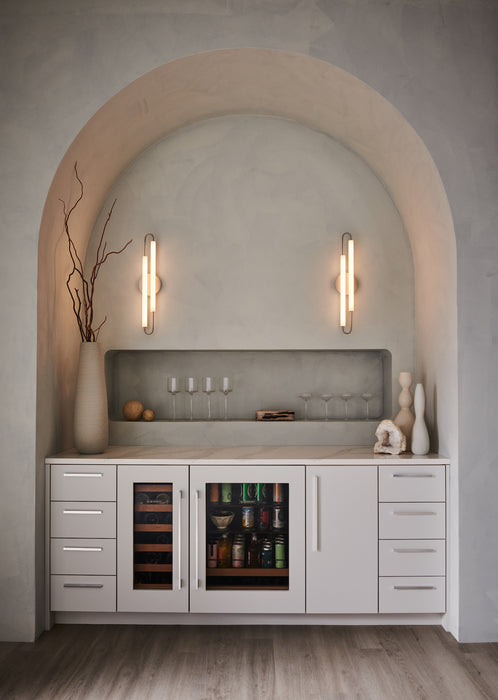 Eos LED Vanity Lacquered Brass