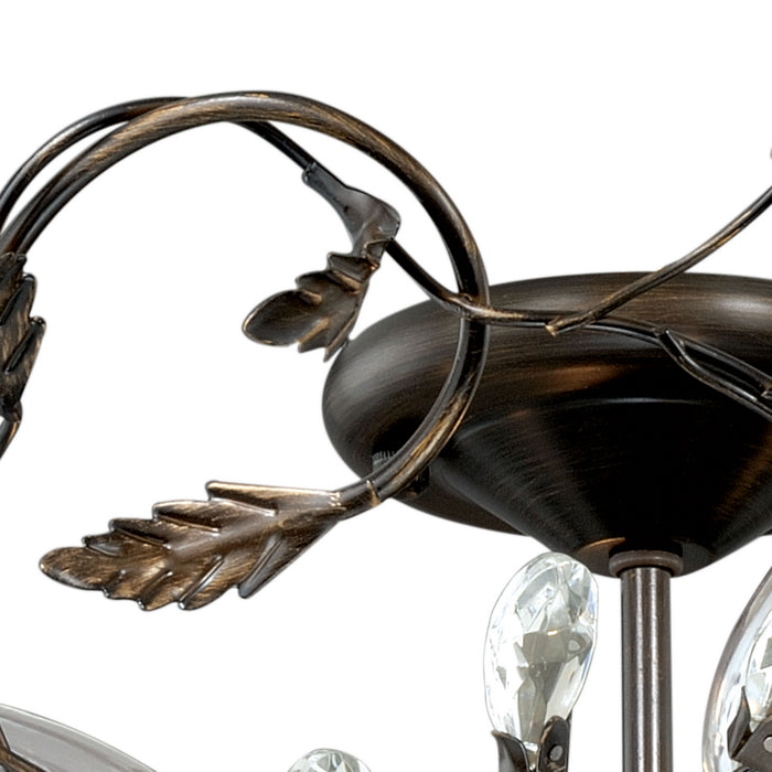 Vaxcel - C0023 - Four Light Semi Flush Mount - Jardin - Architectural Bronze and Gold Accents