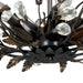 Vaxcel - C0023 - Four Light Semi Flush Mount - Jardin - Architectural Bronze and Gold Accents