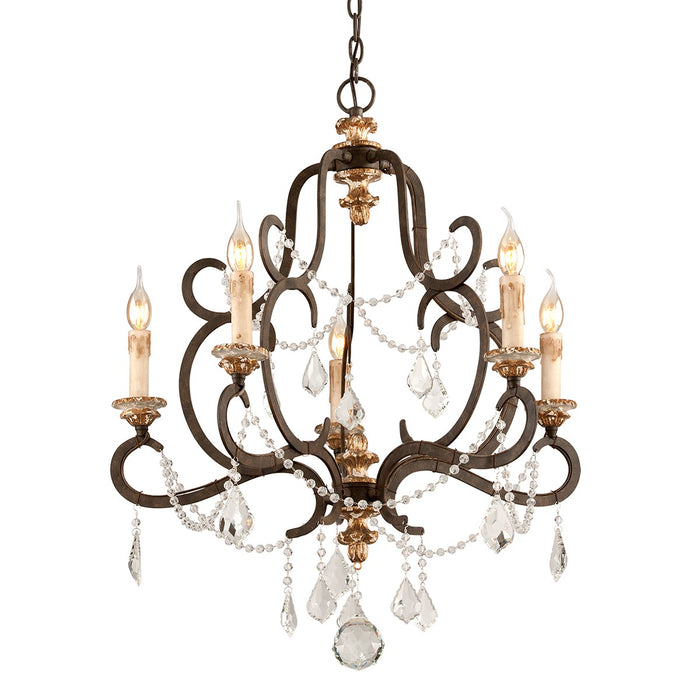 Troy Lighting - F3515-PZ/DG - Five Light Chandelier - Bordeaux - Parisian Brnze W Distr Gold Le