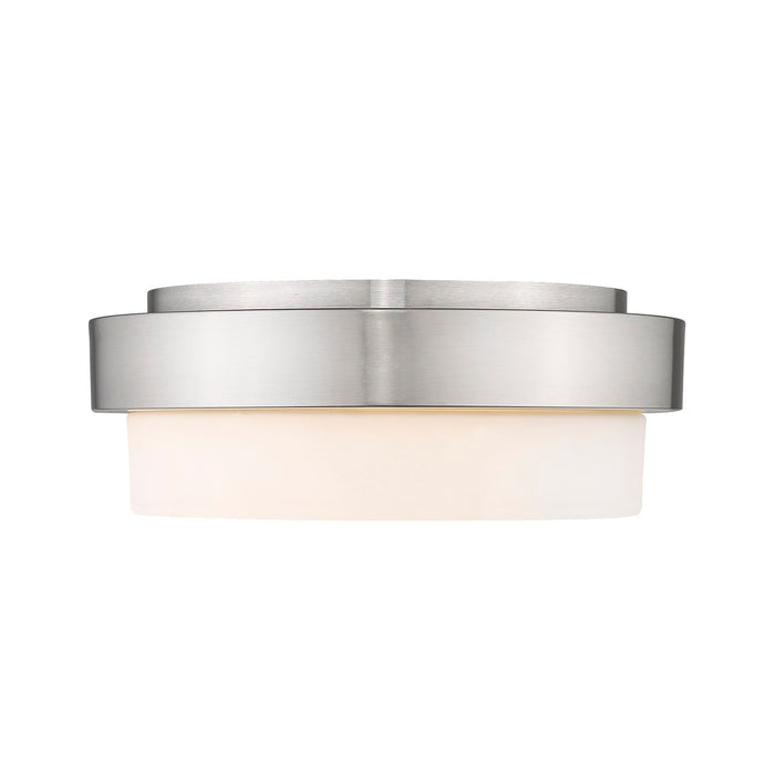 Golden - 1270-11 PW - Two Light Flush Mount - Morgon - Pewter