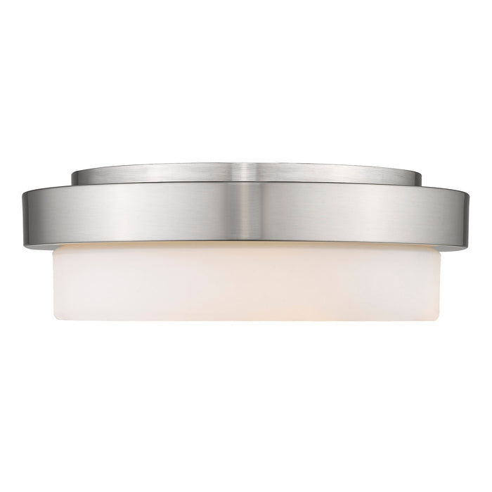 Golden - 1270-13 PW - Two Light Flush Mount - Morgon - Pewter