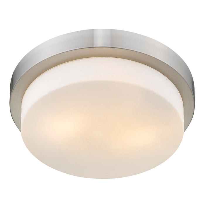 Golden - 1270-13 PW - Two Light Flush Mount - Morgon - Pewter