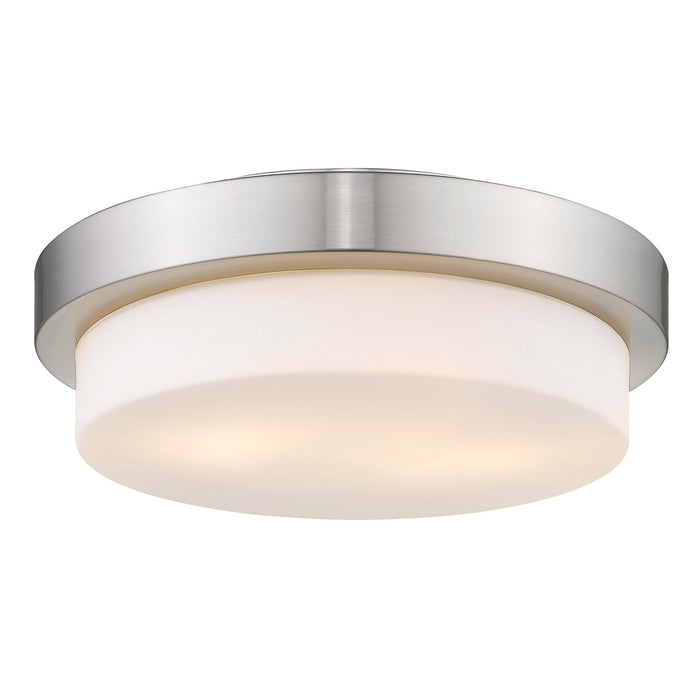 Golden - 1270-13 PW - Two Light Flush Mount - Morgon - Pewter