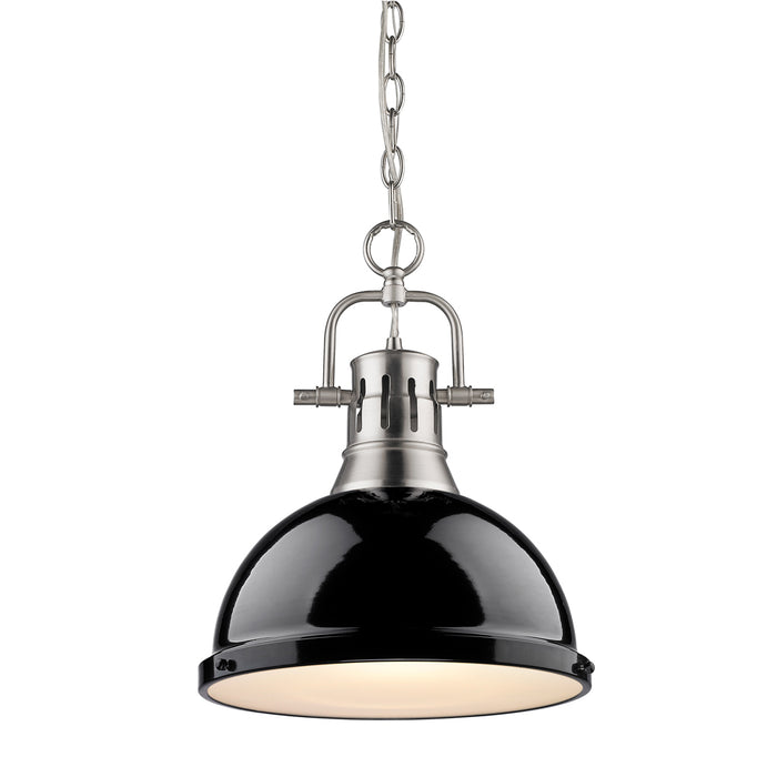 Golden - 3602-L PW-BK - One Light Pendant - Duncan - Pewter