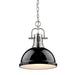 Golden - 3602-L PW-BK - One Light Pendant - Duncan - Pewter