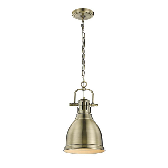 Golden - 3602-S AB-AB - One Light Pendant - Duncan - Aged Brass