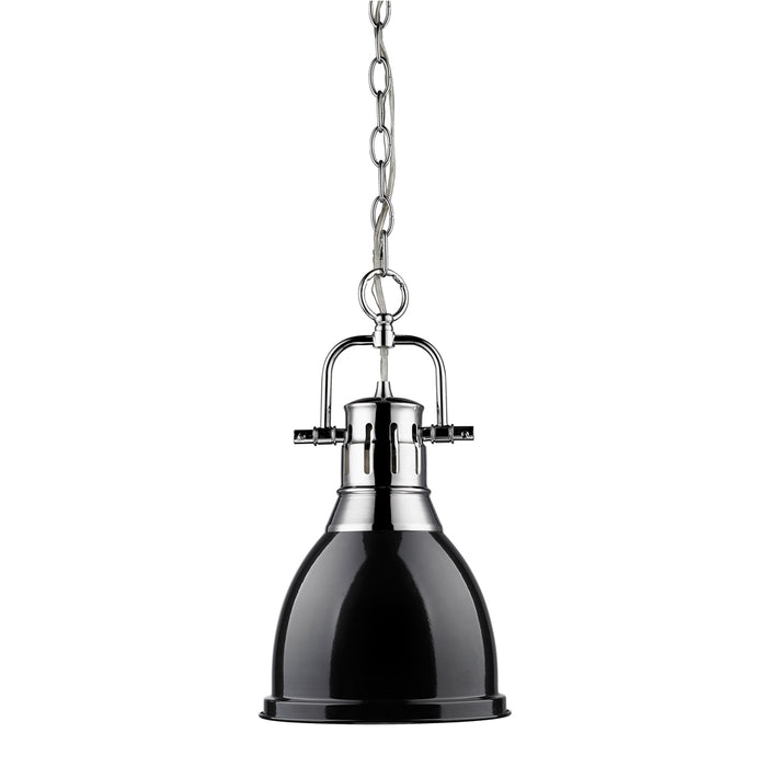 Golden - 3602-S CH-BK - One Light Pendant - Duncan - Chrome