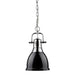 Golden - 3602-S CH-BK - One Light Pendant - Duncan - Chrome