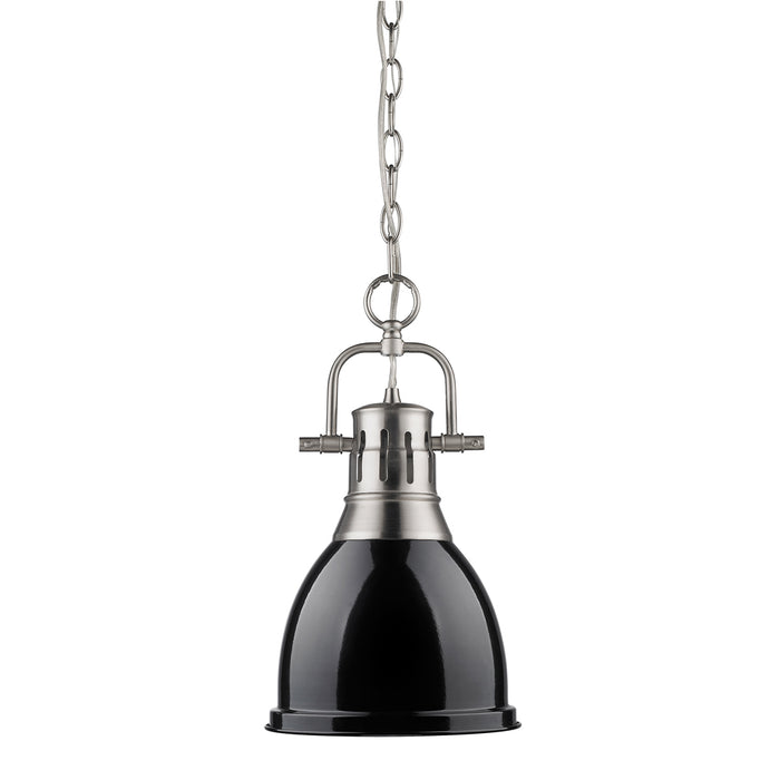 Golden - 3602-S PW-BK - One Light Pendant - Duncan - Pewter