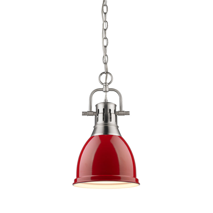 Golden - 3602-S PW-RD - One Light Pendant - Duncan - Pewter