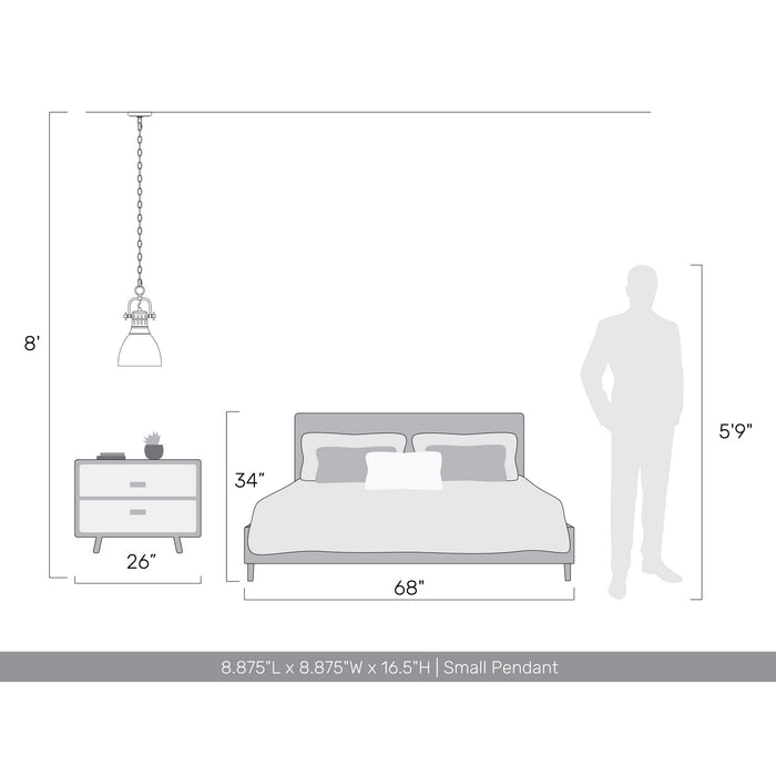 Golden - 3602-S PW-RD - One Light Pendant - Duncan - Pewter