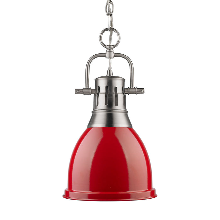 Golden - 3602-S PW-RD - One Light Pendant - Duncan - Pewter
