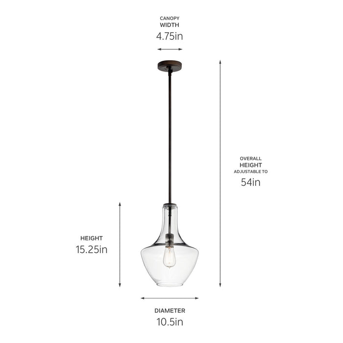 Kichler - 42141OZCLR - One Light Pendant - Everly - Olde Bronze