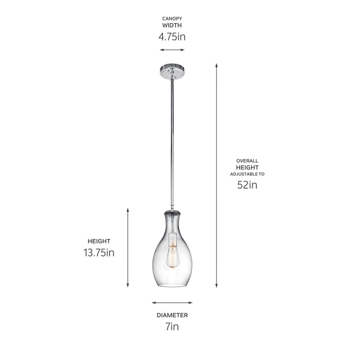 Kichler - 42456CHCLR - One Light Pendant - Everly - Chrome
