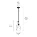 Kichler - 42456OZCLR - One Light Pendant - Everly - Olde Bronze