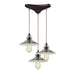 ELK Home - 10332/3 - Three Light Pendant - Hammered Glass - Oil Rubbed Bronze