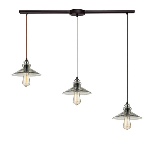 ELK Home - 10332/3L - Three Light Pendant - Hammered Glass - Oil Rubbed Bronze