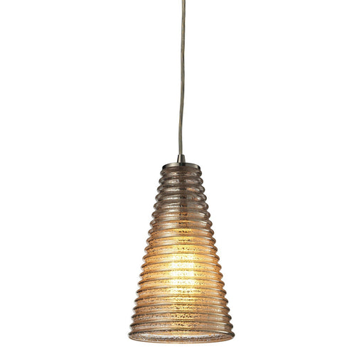 Ribbed Glass One Light Mini Pendant