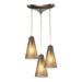 ELK Home - 10333/3 - Three Light Pendant - Ribbed Glass - Satin Nickel