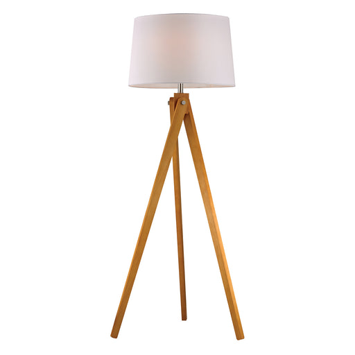 Wooden Tripod One Light Floor Lamp