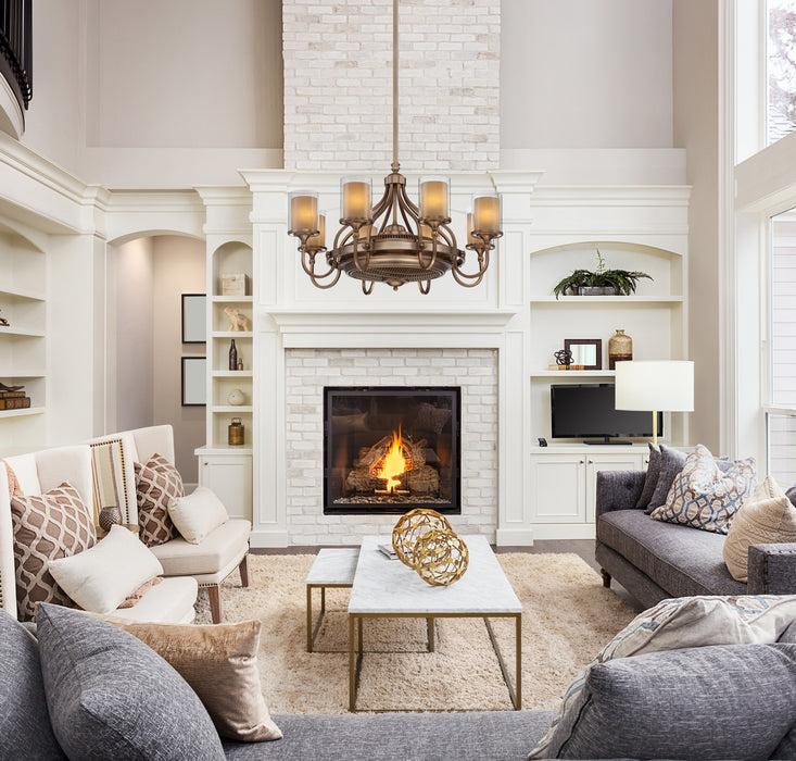 Savoy House - 36-329-FD-21 - Eight Light Fan D'lier - Etesian - Burnished Russet