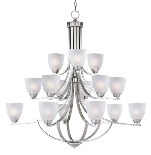 Axis 15 Light Chandelier Satin Nickel