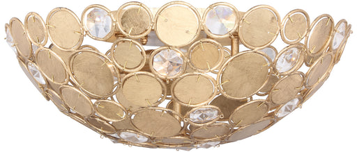 Broche Three Light Chandelier Antique Gold