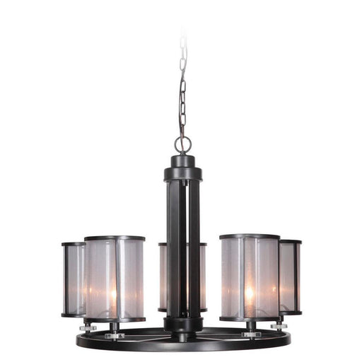 Danbury Five Light Chandelier Matte Black